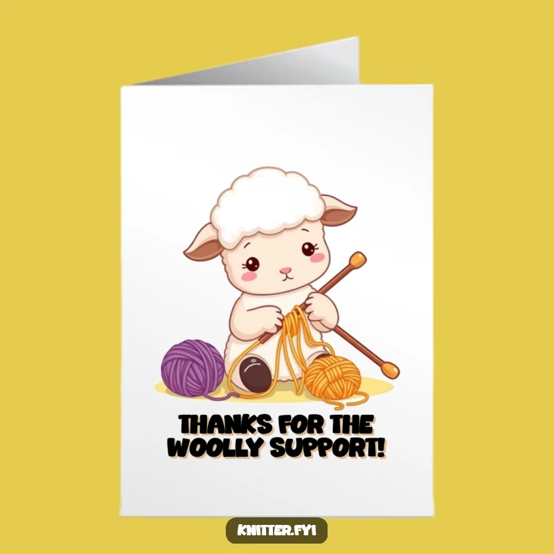 Free Printable Thank You Card: Sheep's Yarn Craft Appreciation - Funny Downloadable