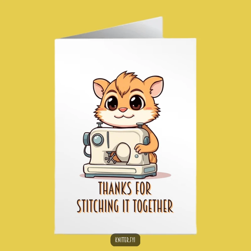 Funny Free Printable Thank You Card: Sewing Creature - Downloadable Thanks!