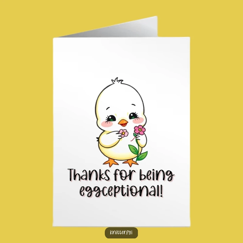 Free Printable Thank You Card: Chick's Embroidery for a Cute Downloadable Gift