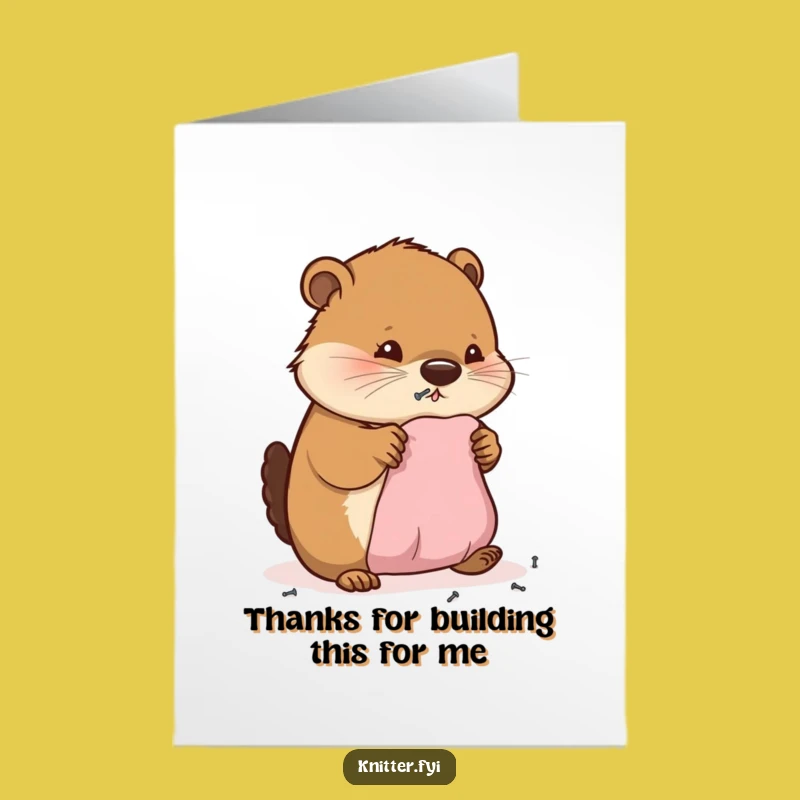 Free Printable Beaver Thank You Card - Diligent Beaver Crafting Thanks Humorous Downloadable