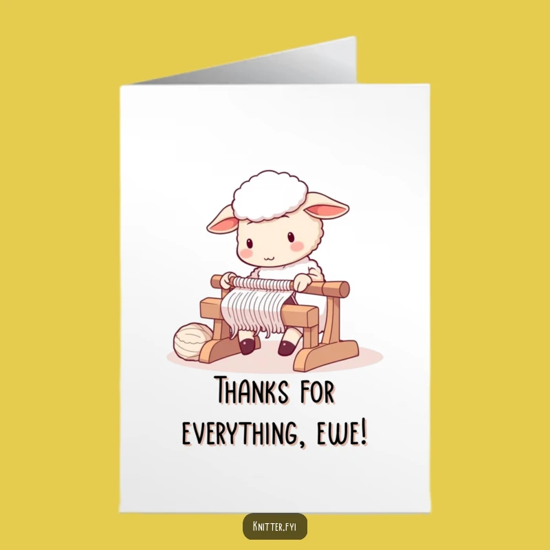 Free Printable Thank You Card: Sheep Knits Thanks Greeting Card