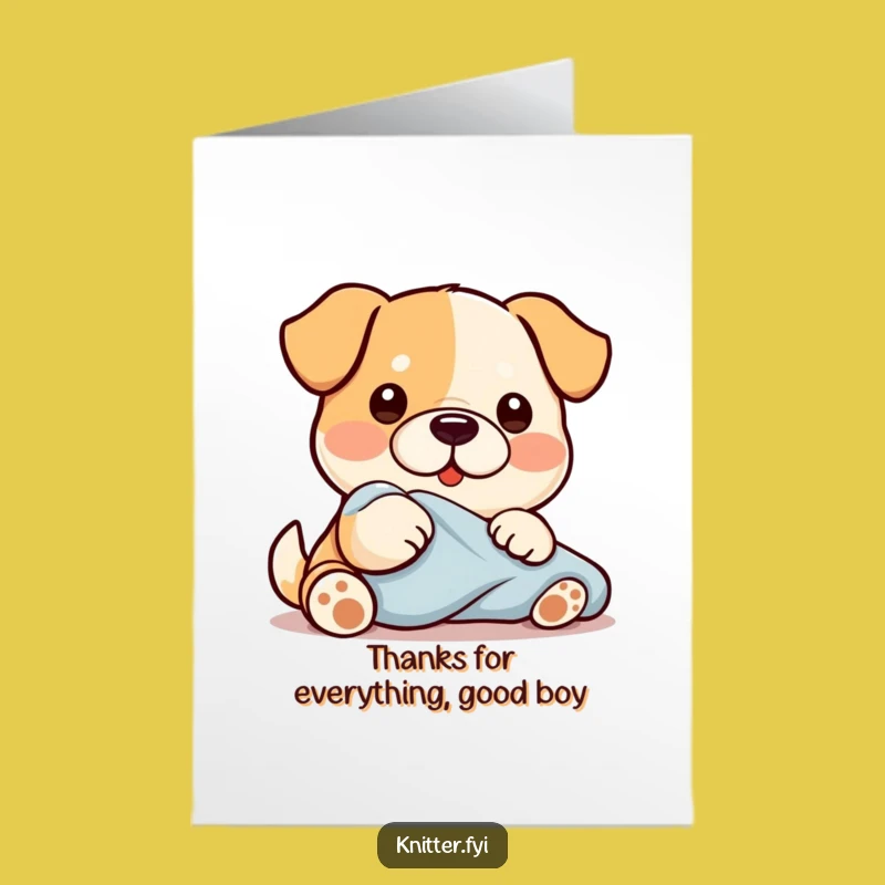 Thanks Free Printable Kawaii Dog Card - A Smooth Downloadable Gift!