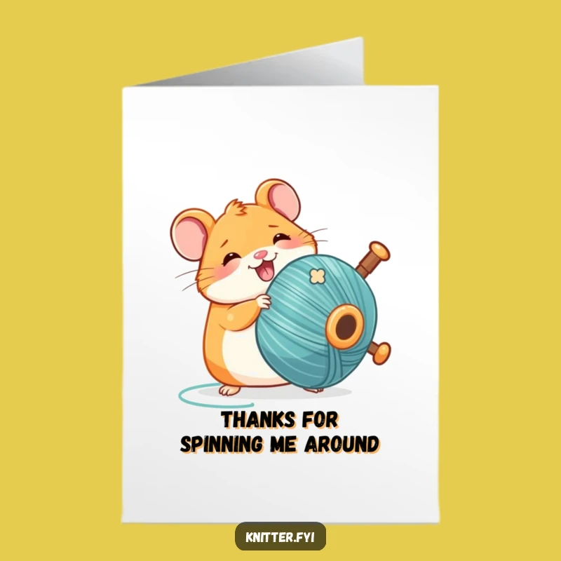 Free Printable Thank You Card: Funny Kawaii Hamster Thread, Charming Downloadable Appreciation Gift
