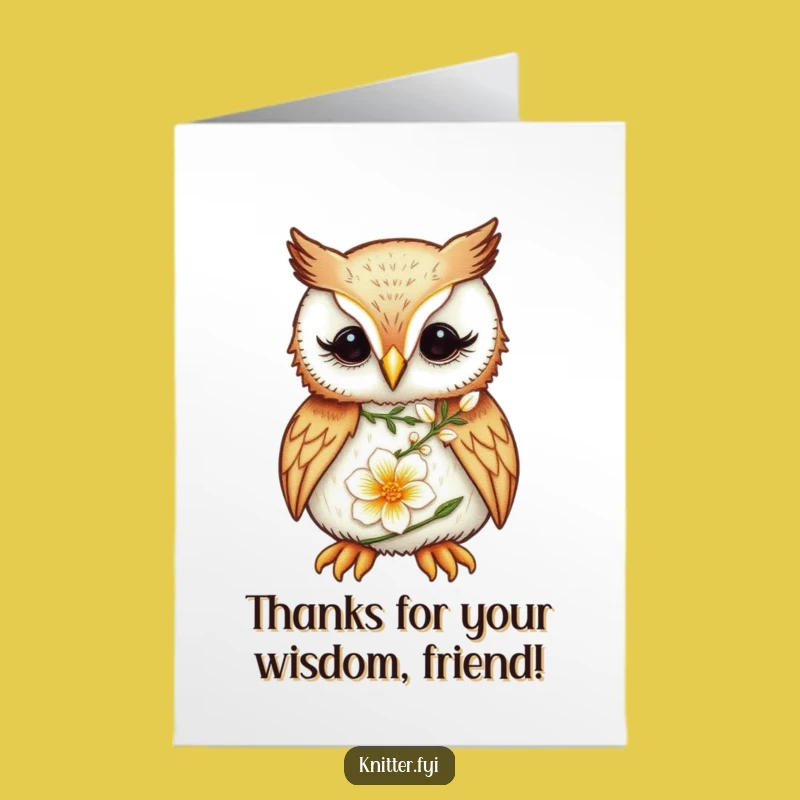 Free Printable Owl Flower Thank You Card: Artistic Downloadable Gift!