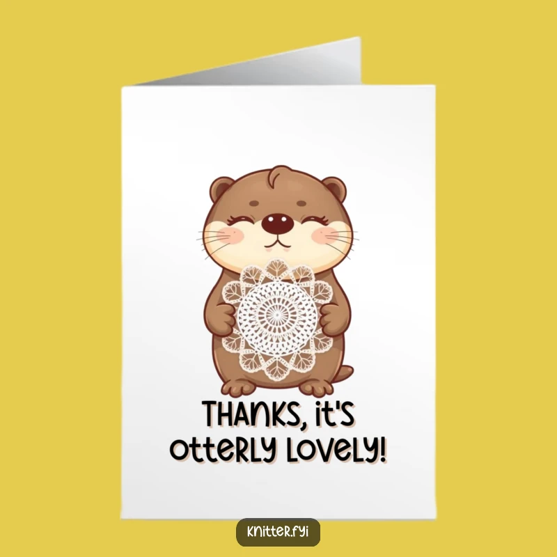 Free Printable Thank You Card: Proud Otter Crochet, Perfect Downloadable Gift for Gratitude!