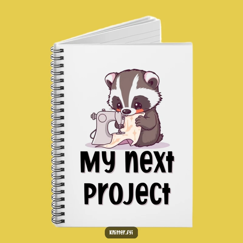 Funny Badger Sewing Notebook - Critter Craft Journal, Creative Funny Gift!