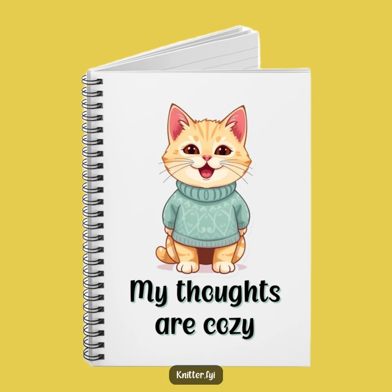 Funny Cat Sweater Notebook - Feline Notes, Cute Funny Gift!