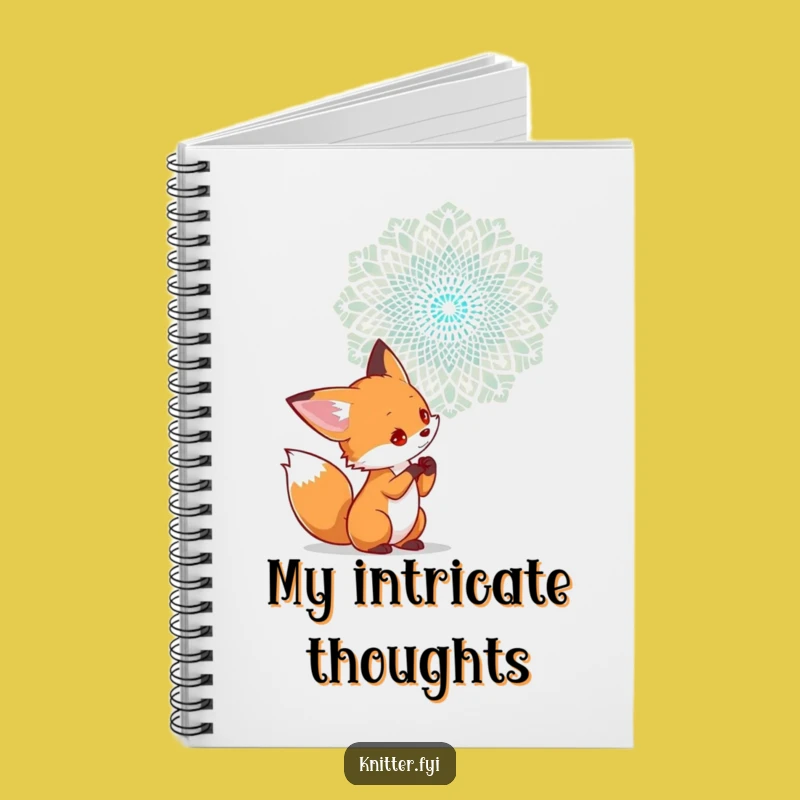 Funny Fox Examining Lace Notebook - Journal Art Lover Gift