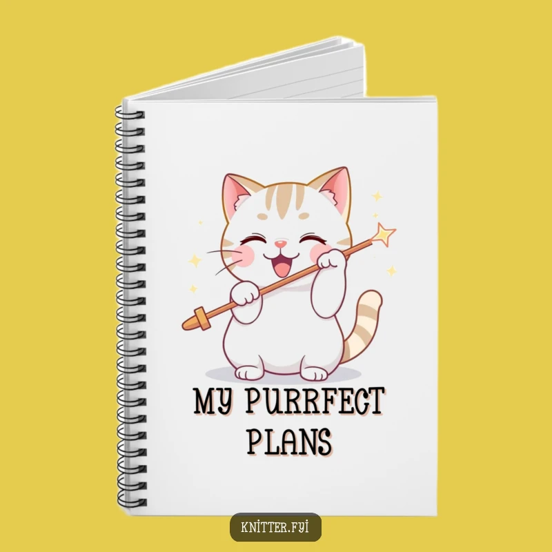 Funny Cat Threading Needle Notebook - Journal Pet Lover Gift