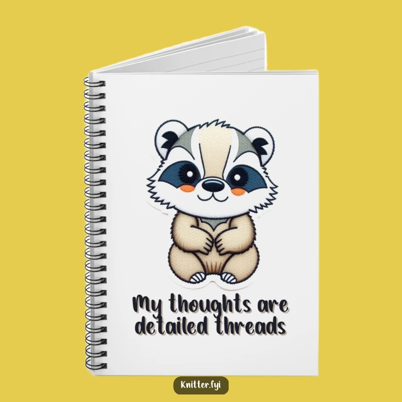 Funny Badger Embroidery Notebook: Hilarious Badger Journal for Designs