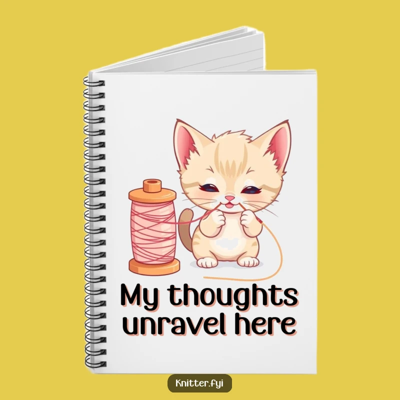 Funny Kitten Sewing Notebook: Jot Down Ideas with Cute Cat & Yarn, Gift