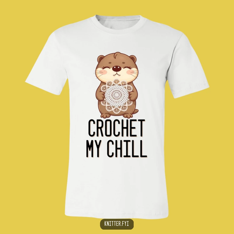Funny Otter Crochet T-Shirt: Quirky Gift for Makers