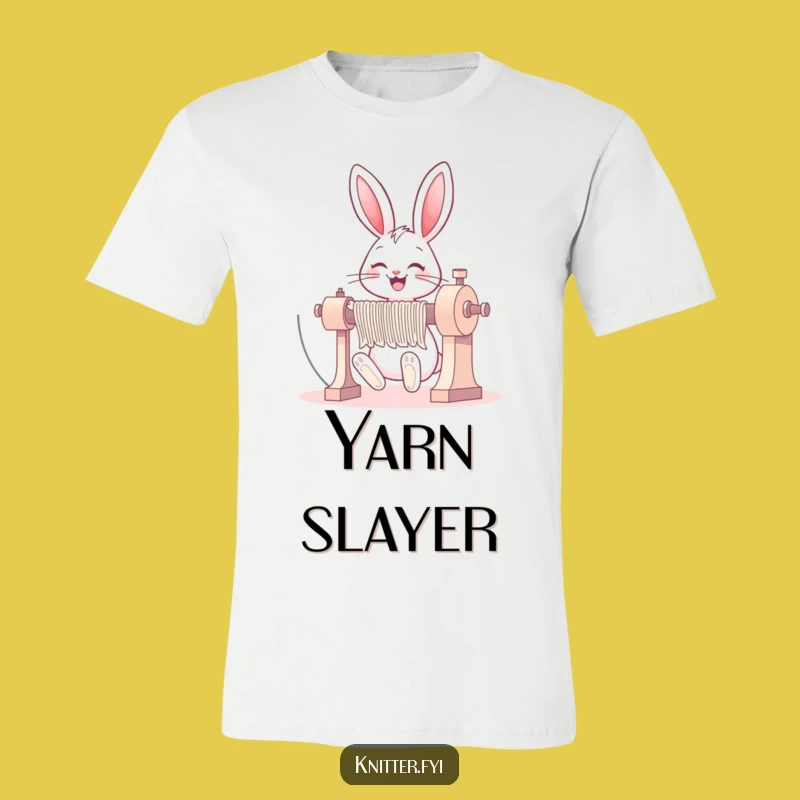 Funny Bunny Knitting T-Shirt: Quirky Gift for Yarn Lovers
