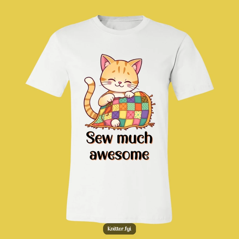 Funny Cat Quilting T-Shirt: Hilarious Gift for Crafting Cat Enthusiasts