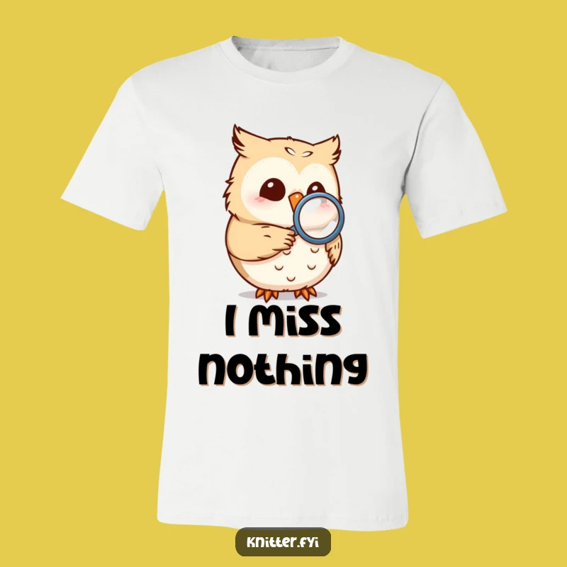 Funny Owl Seam Inspector T-Shirt: Hilarious Owl Graphic Tee Gift