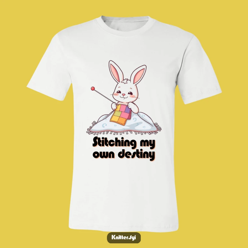 Funny Rabbit Sewing Patch T-Shirt - Humorous Craft Humor Apparel Gift
