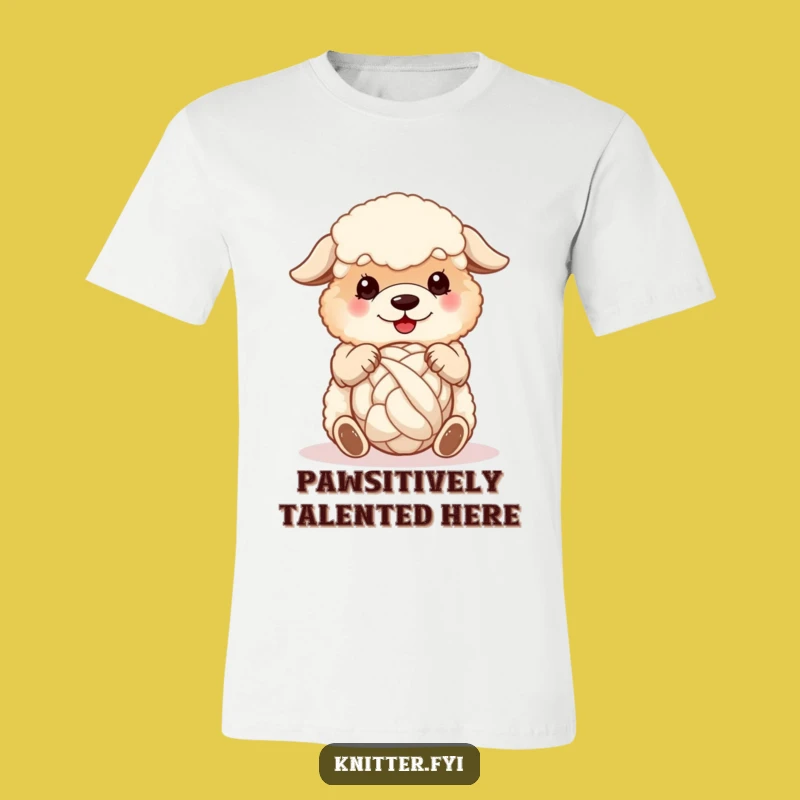 Funny Sheepdog Wool T-Shirt: Cute Dog Spinning Yarn, Perfect Funny Gift for Crafters