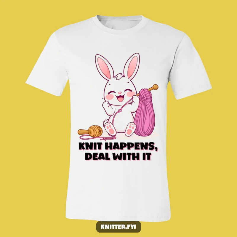 Funny Bunny T-Shirt: Joyful Yarn Threading Needle Design, Hilarious Crafter Gift Top
