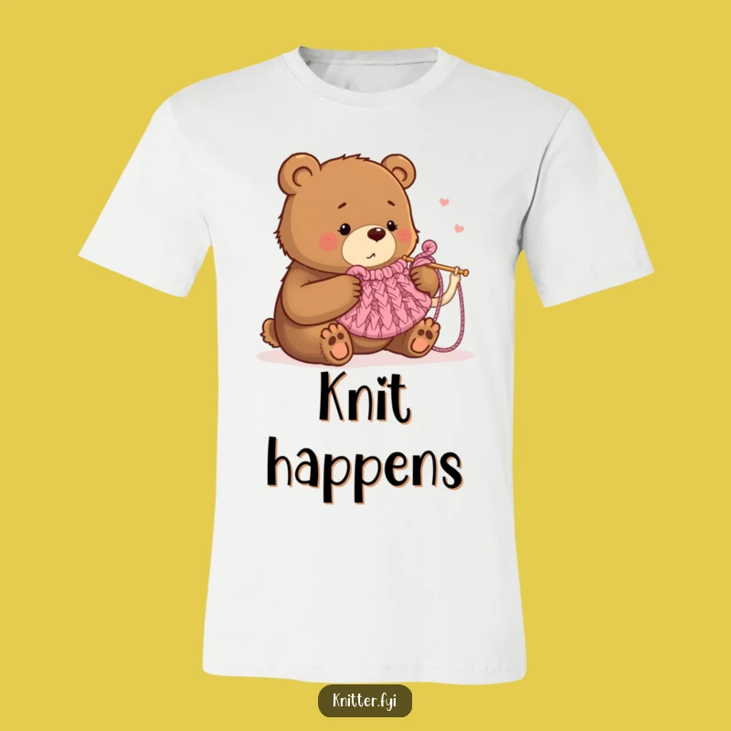 Funny Bear Knitting T-Shirt: Hilarious Crafter Tee for Humorous Hobbyists and Animal Lovers