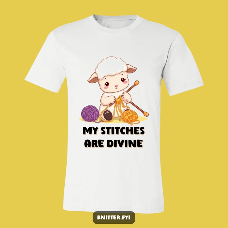 Funny Sheep Knitting T-Shirt: Cute Yarn Craft Tee for Hobbyists
