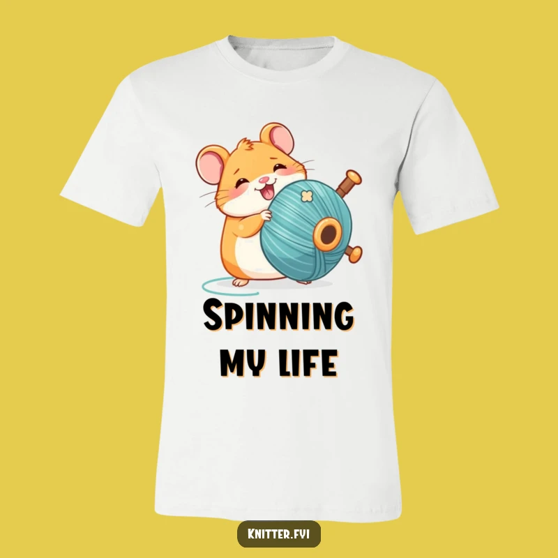 Funny Kawaii Hamster T-Shirt, Hilarious Spinning Thread Design for Hobbyists