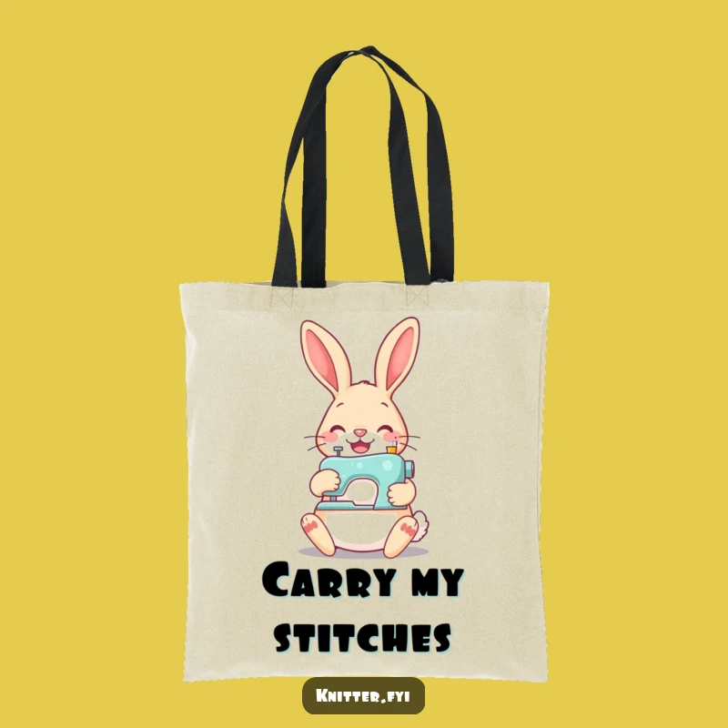 Funny Rabbit Sewing Tote Bag - Hilarious & Practical Craft Carrier