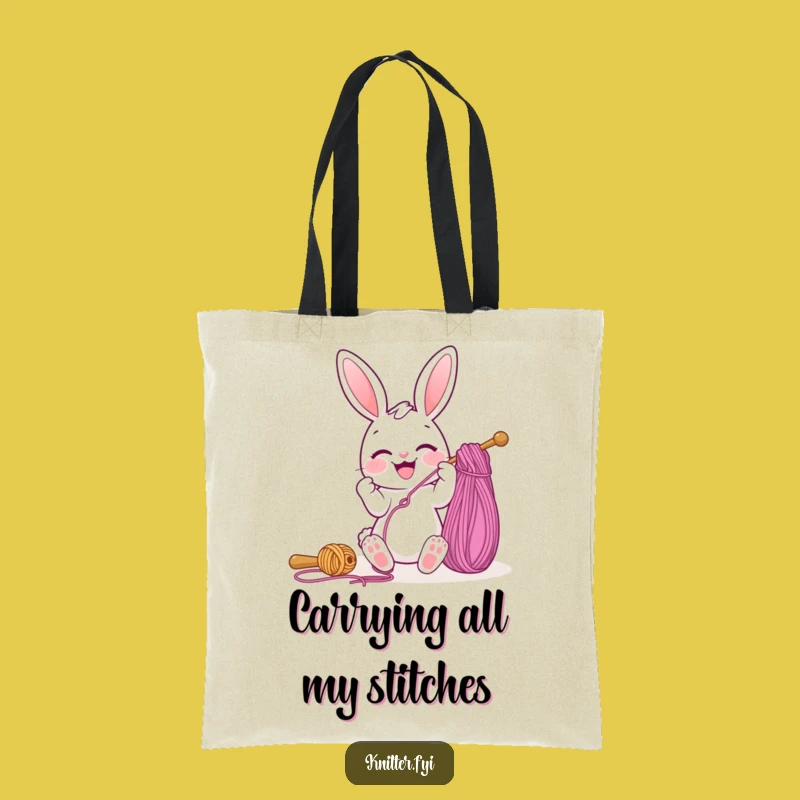 Funny Bunny Tote Bag: Joyful Threading Yarn, Perfect Craft Supply Holder Gift