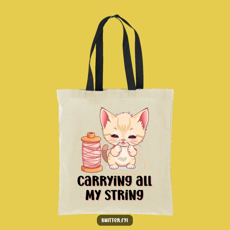 Funny Kitten Sewing Tote Bag: Durable & Adorable Cat Yarn Bag, Perfect Gift