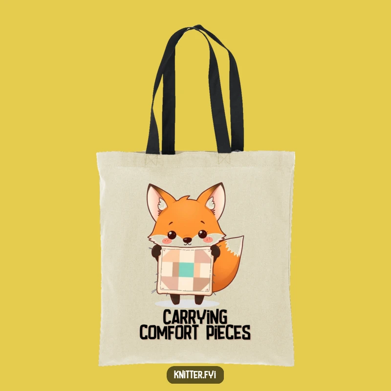 Funny Fox Quilt Tote Bag - Carry Your Projects with This Hilarious Foxy Accessory