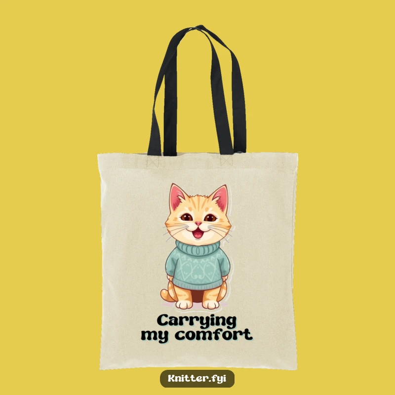 Funny Cat Sweater Tote Bag - Feline Fashion, Carry Your Fun Gift!