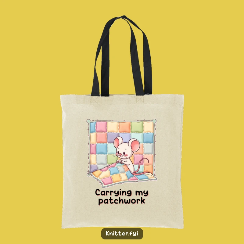 Funny Kawaii Mouse Tote Bag: Quilt Sewing Essential - Practical Hilarious Gift