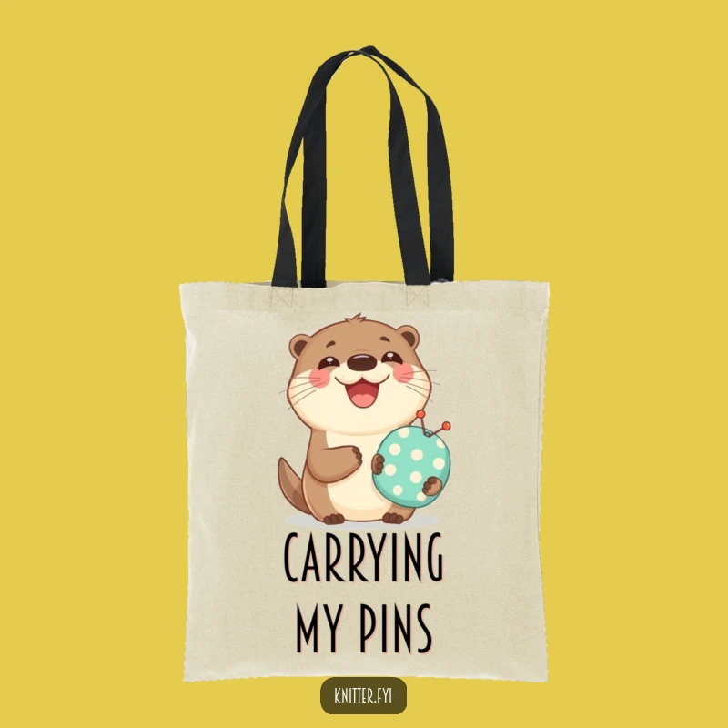 Funny Otter Sewing Tote Bag: Joyful Pincushion Holder Accessory
