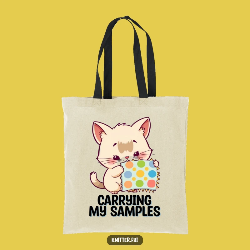 Funny Tote Bag: Curious Creature Examines Swatch, Carry Your Ideas!