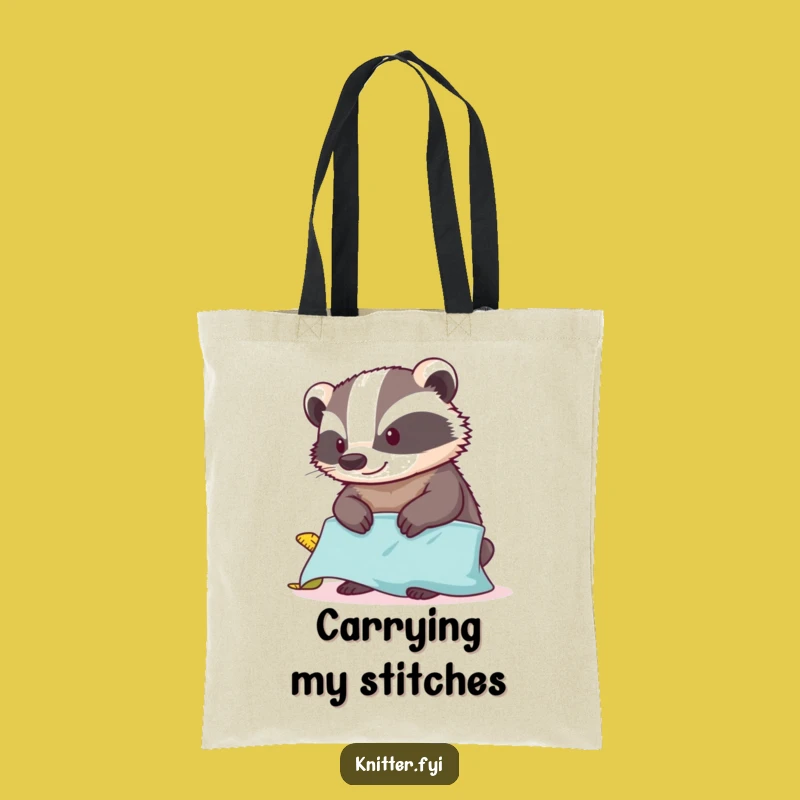 Funny Badger Measuring Tote Bag - Chic and Humorous Gift for Crafters