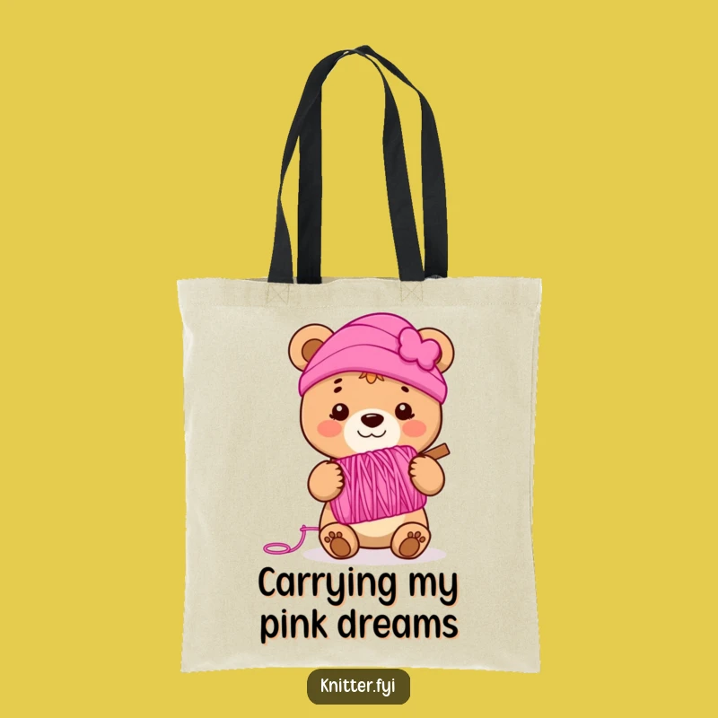 Funny Bear Cub Yarn Tote Bag - Chic and Humorous Gift for Crafters