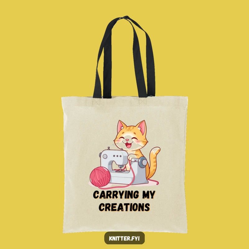 Funny Cat Sewing Tote Bag - Joyful Crafter, Ideal Funny Gift