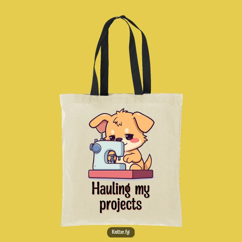 Funny Dog Sewing Tote Bag: Durable Craft Bag for Sewists