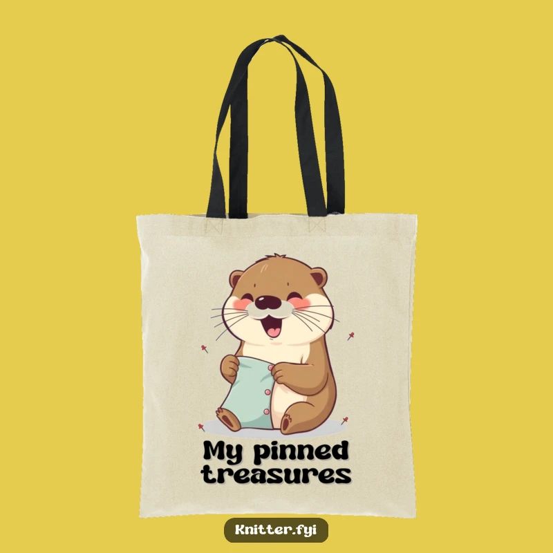 Funny Otter Sewing Tote Bag - Excited Pinner, Ideal Funny Gift