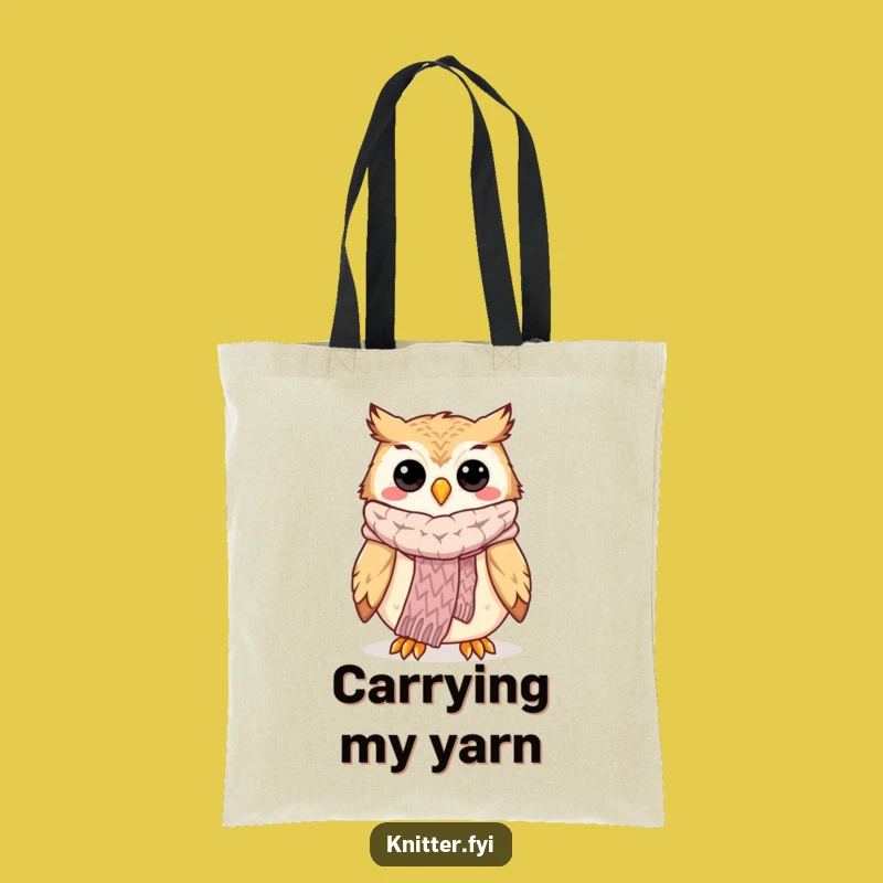 Funny Owl Knitting Tote Bag: Carry Your Yarn in Style, Cute Crafter Gift