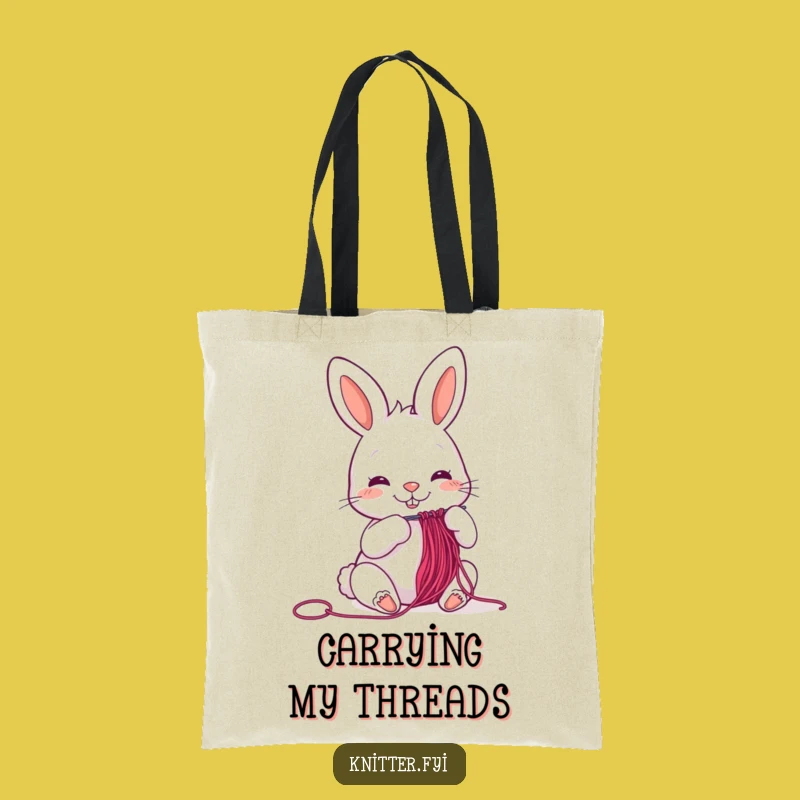 Funny Rabbit Sewing Tote Bag - Cheerful Threader, Ideal Funny Gift