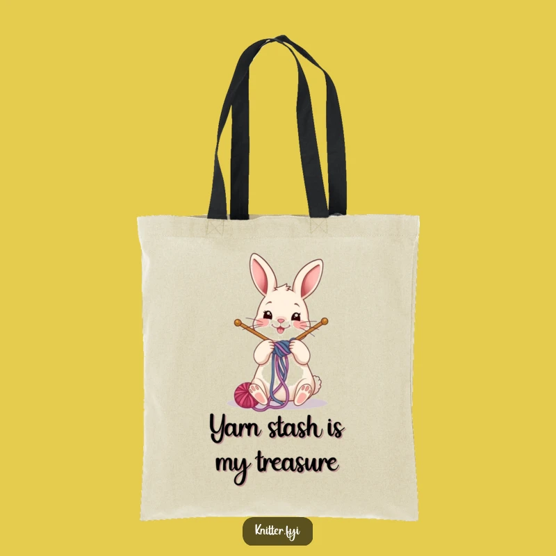 Funny Rabbit Yarn Tote Bag: Carry Your Knitting Supplies in Style, Perfect Funny Gift