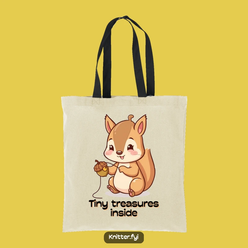 Funny Squirrel Tote Bag: Cheerful Acorn Stitching Bag, Perfect Craft Accessory